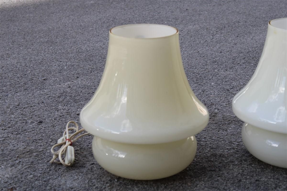 photo for sale Mushroom Table Lamps In Murano Glass Venini Style Design 1970s