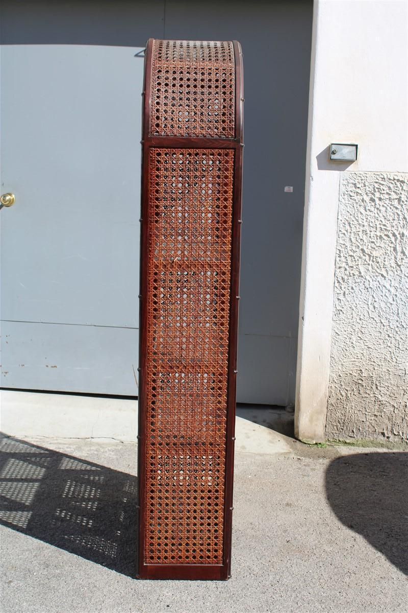 photo buy Bookcase Rounded Wall Display Case With Shelf In Carved Bamboo  Straw, 1960