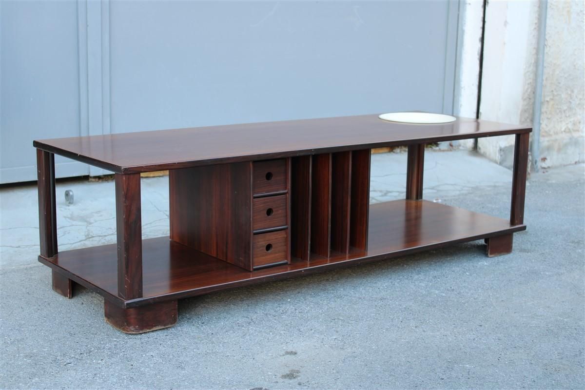 1594.0 Mid Century Minimalist Design Low Tv Table In Rational  Design 1960s Teak photo