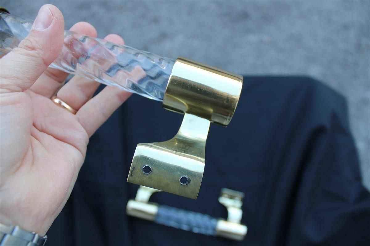 Pair Of Venini Handles In Murano Glass Torcello And Brass 1940s Gold photo buy