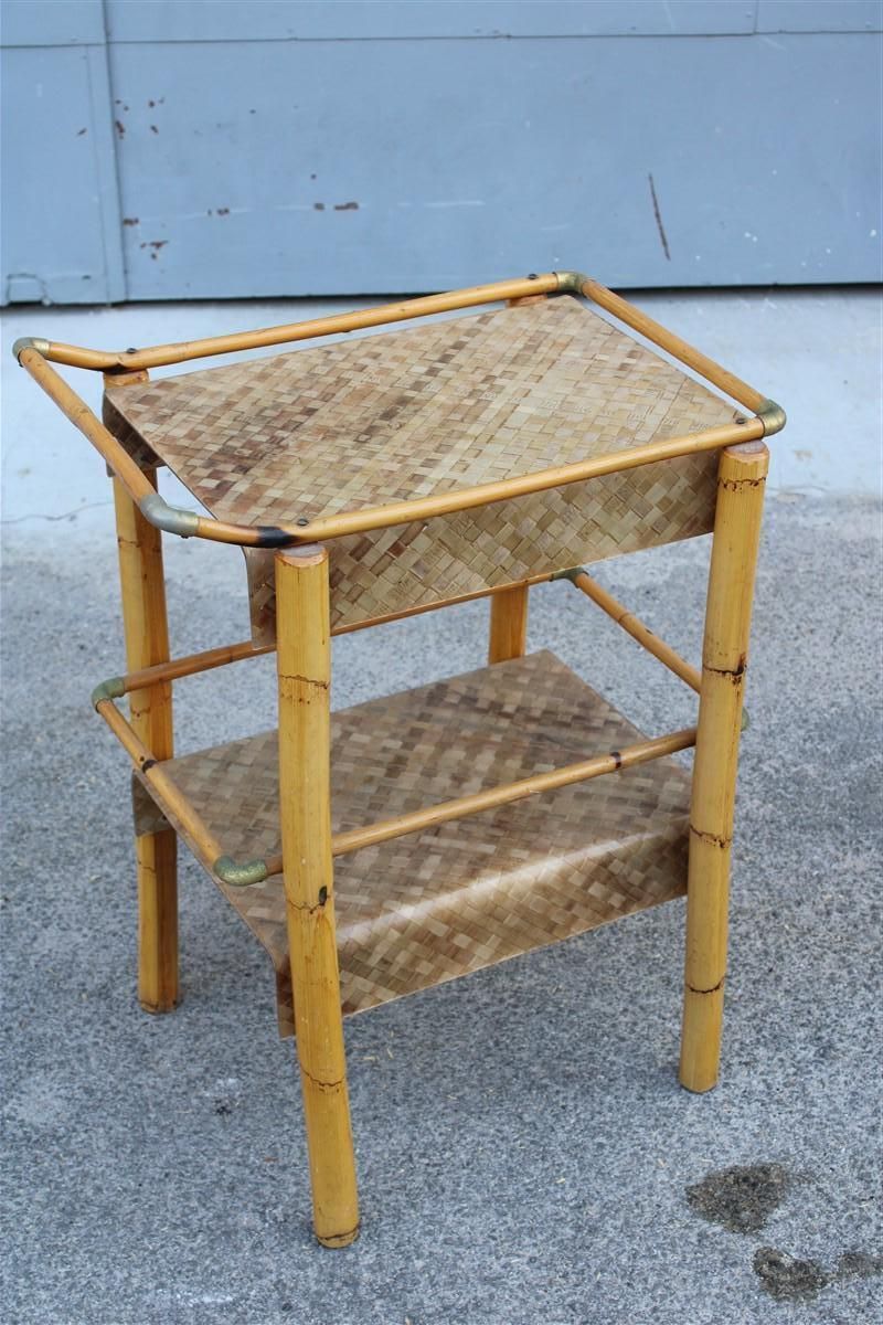 Bar Table In Bamboo And Lucite Italian Design 1970s  Brass photo furniture