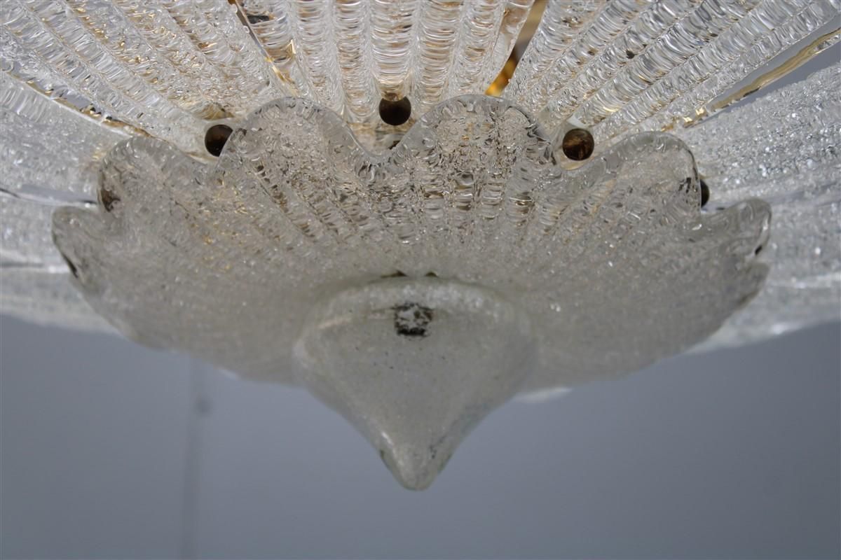 Flower Ceiling Lamp In Murano Glass And Brass 1970 Italy photo Lighting