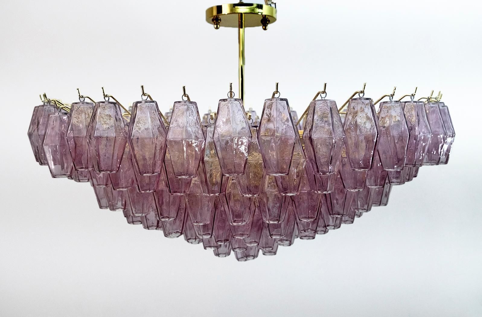 Carlo Scarpa Style Mid Century Modern Murano Glass Poliedri Chandelier By Venini photo 11945.0