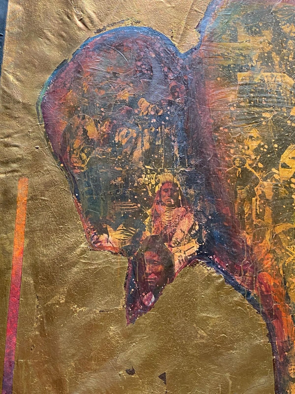 Stan Natchez (Shoshone/Paiute, B.1954) Buffalo Against Gold photo furniture
