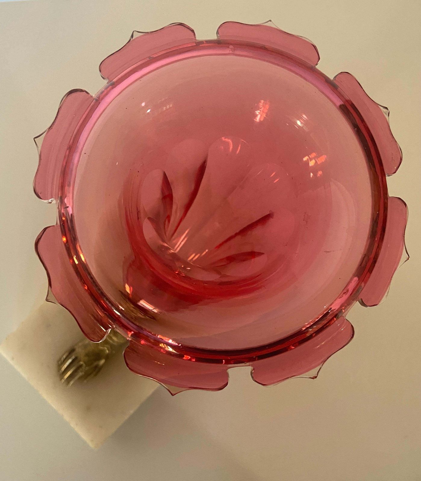 A Mid 19th Century French Cranberry Glass And Gilt Bronze Mounted Cornucopia photo for sale