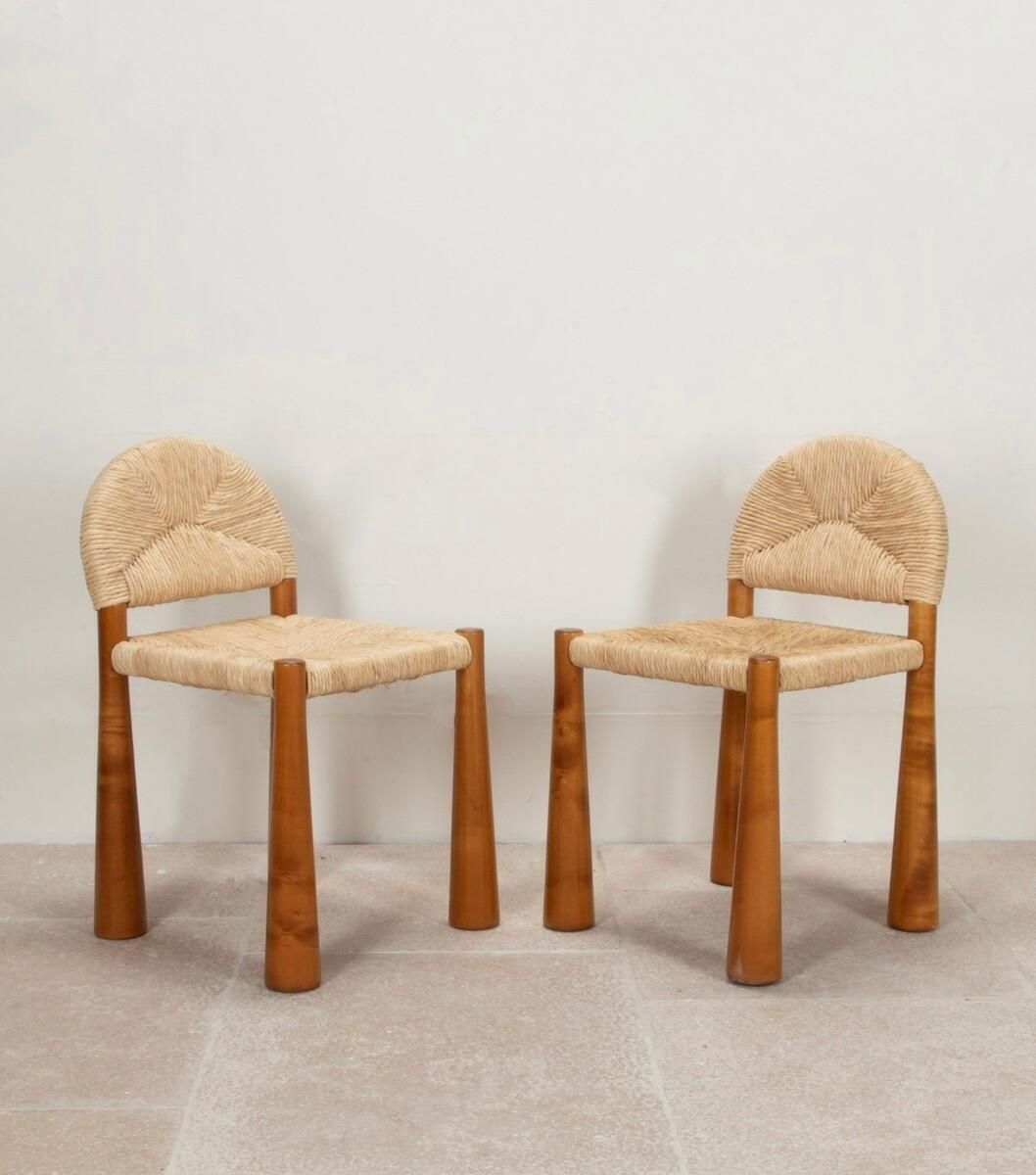 Mid Century Set Of 6 Italian Dining Chairs By Alessandro Becchi, 1970s photo Furniture