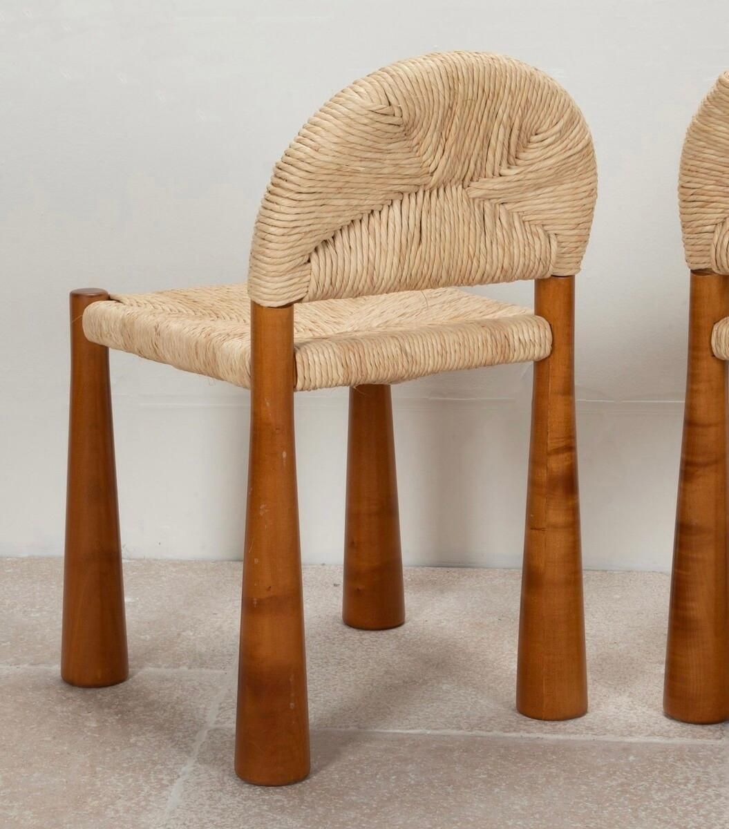 Mid Century Set Of 6 Italian Dining Chairs By Alessandro Becchi, 1970s photo vinterior