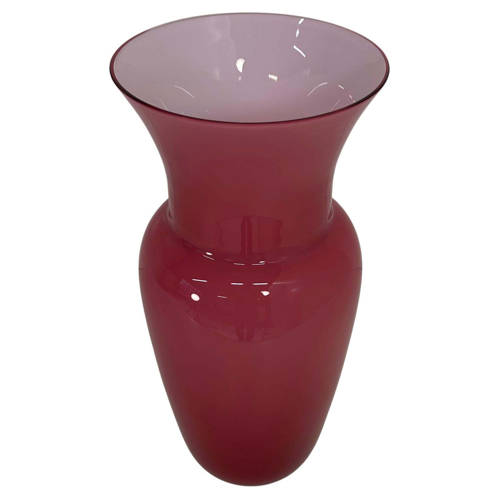 Italian Pink Murano Glass Vase, By Tommaso Buzzi, 1990s