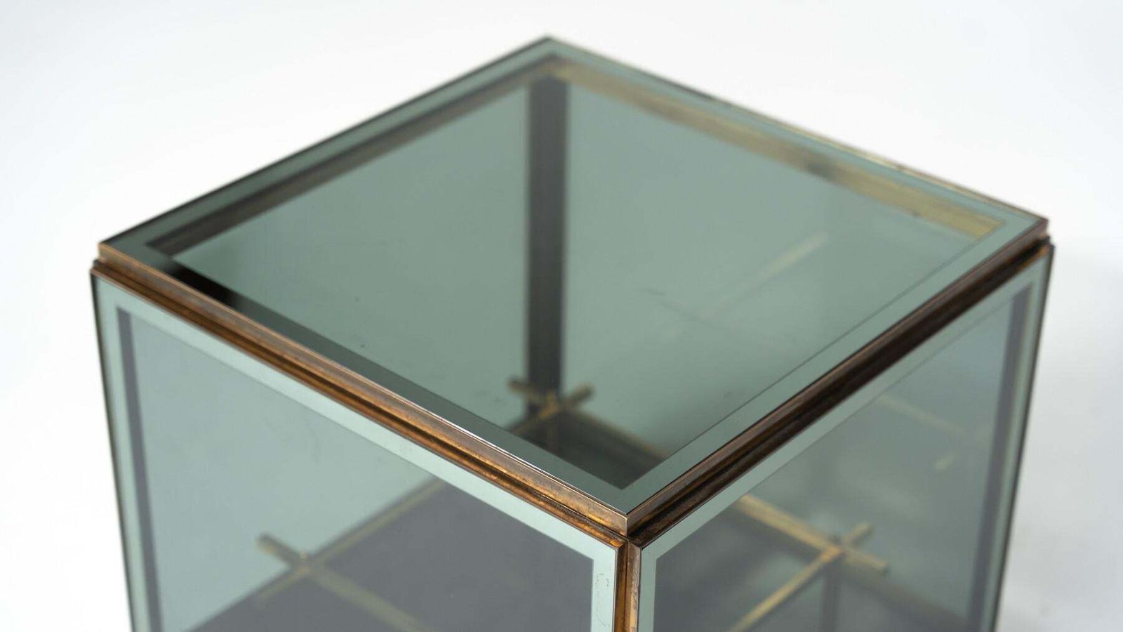 Mid Century Modern Coffee Table/ Bar, Metal And Glass, 1970s photo Furniture
