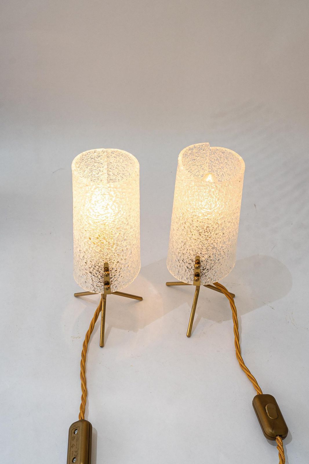 2x Rupert Nikoll Table Lamps With Lucite Shades Vienna Around 1960s photo buy