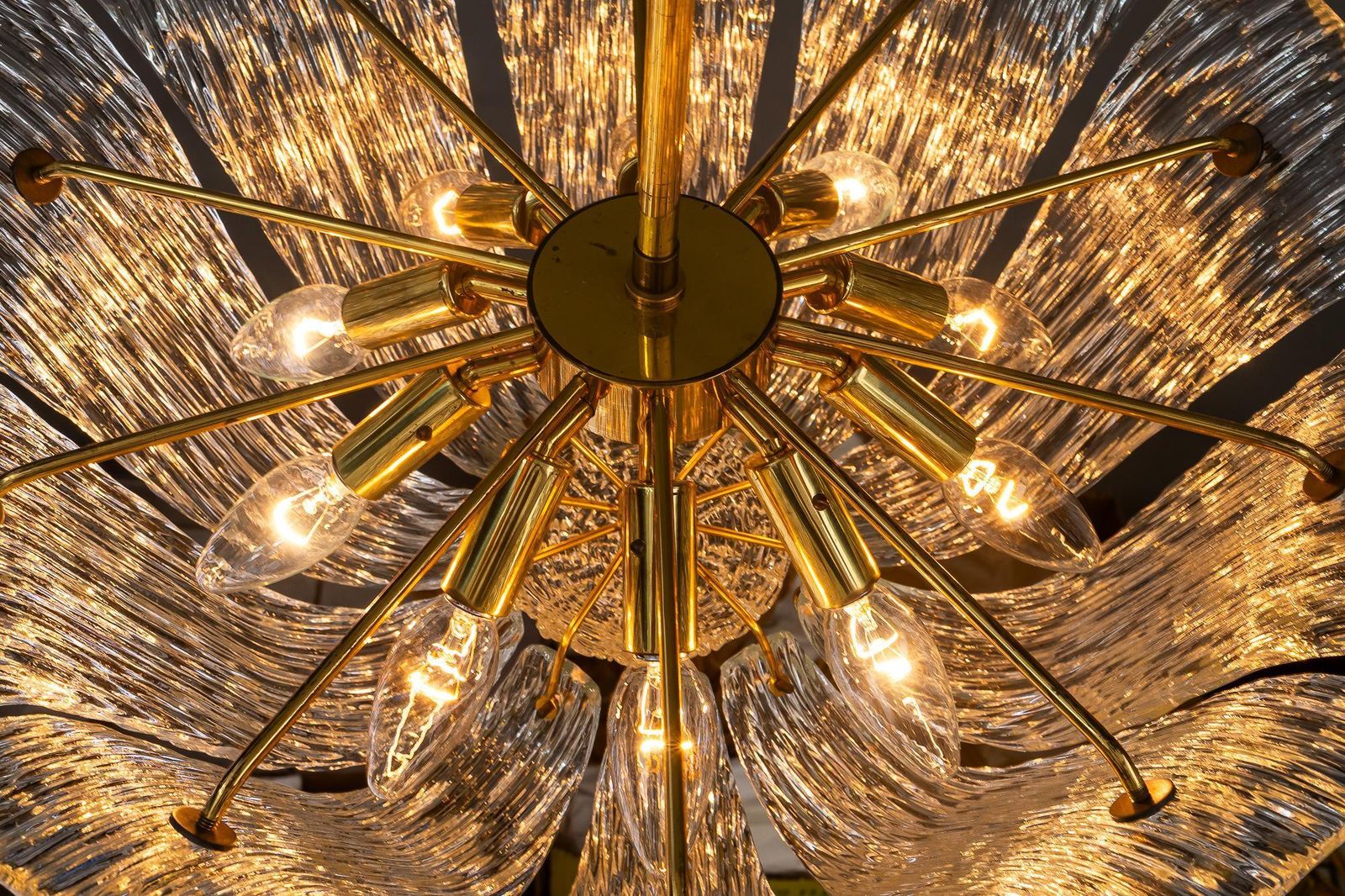 photo buy Textured Glass Chandelier By Kalmar, Vienna Around 1950s