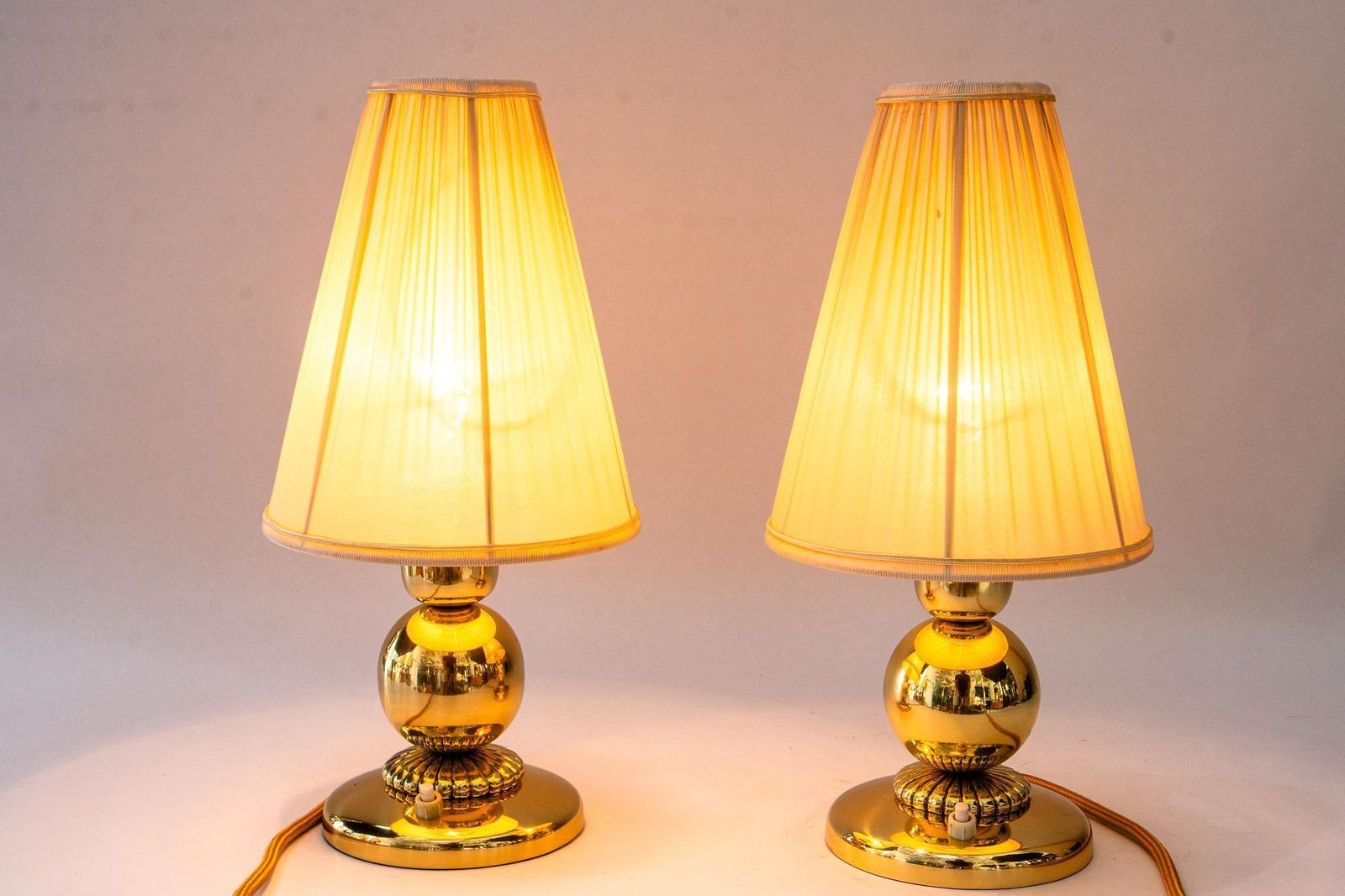 photo furniture 2 Rupert Nikoll Table Lamps With Fabric Shades Vienna Around 1950s