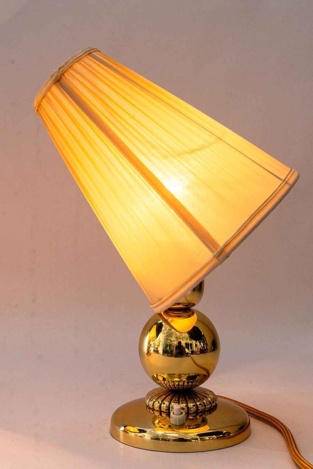 photo vintage 2 Rupert Nikoll Table Lamps With Fabric Shades Vienna Around 1950s