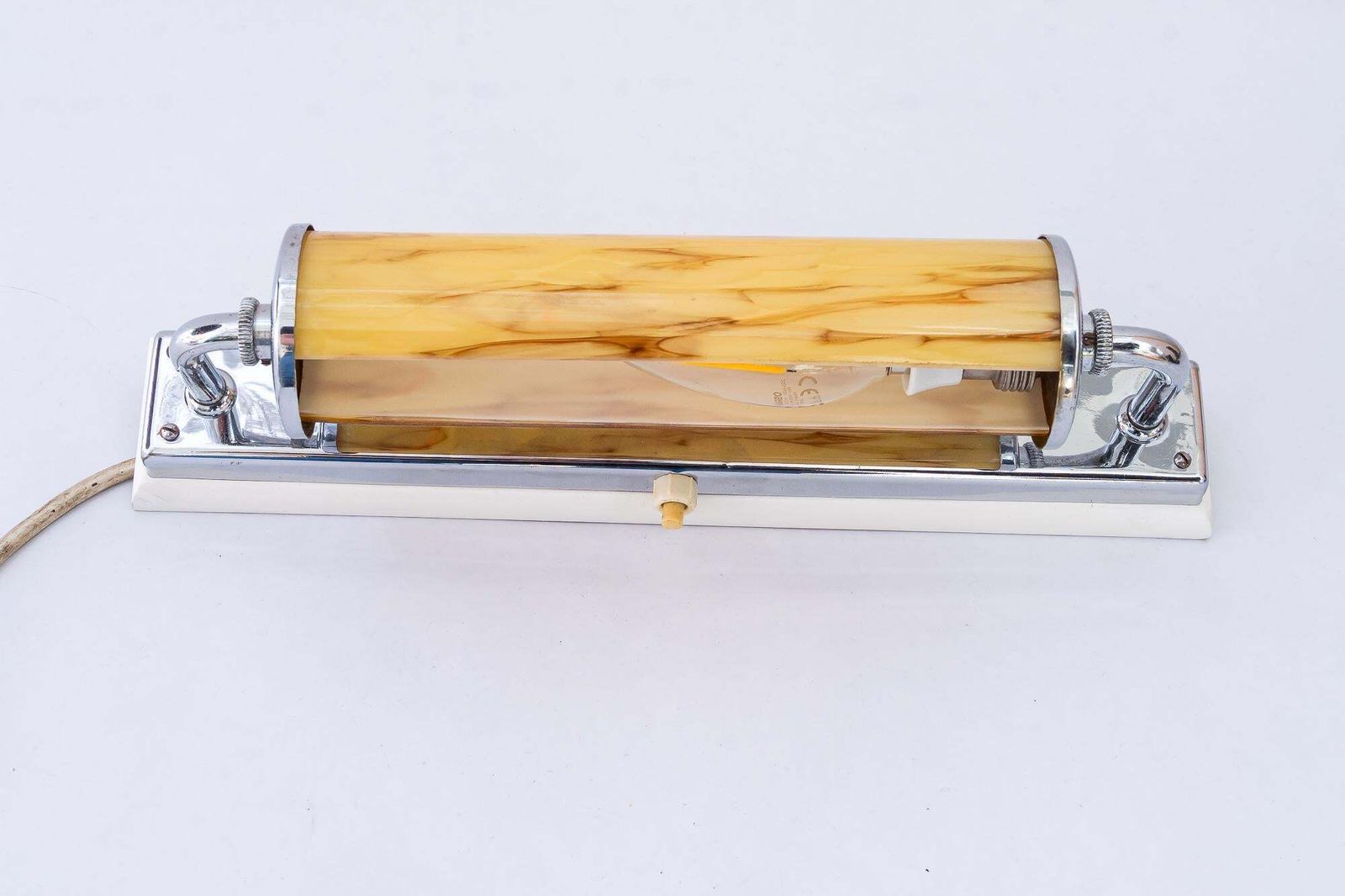 Art Deco Wall Lamp With Swiveling Glass And Woodplate Around 1920s photo Lighting