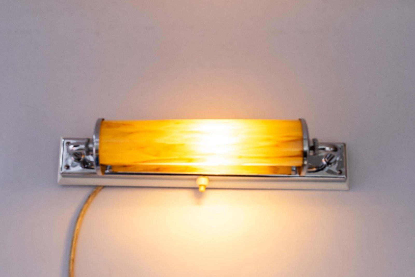Art Deco Wall Lamp With Swiveling Glass And Woodplate Around 1920s photo vinterior