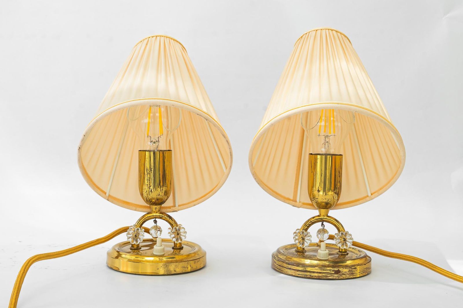 2x Rupert Nikoll Table Lamps With Fabric Shades Vienna Around 1960s photo buy