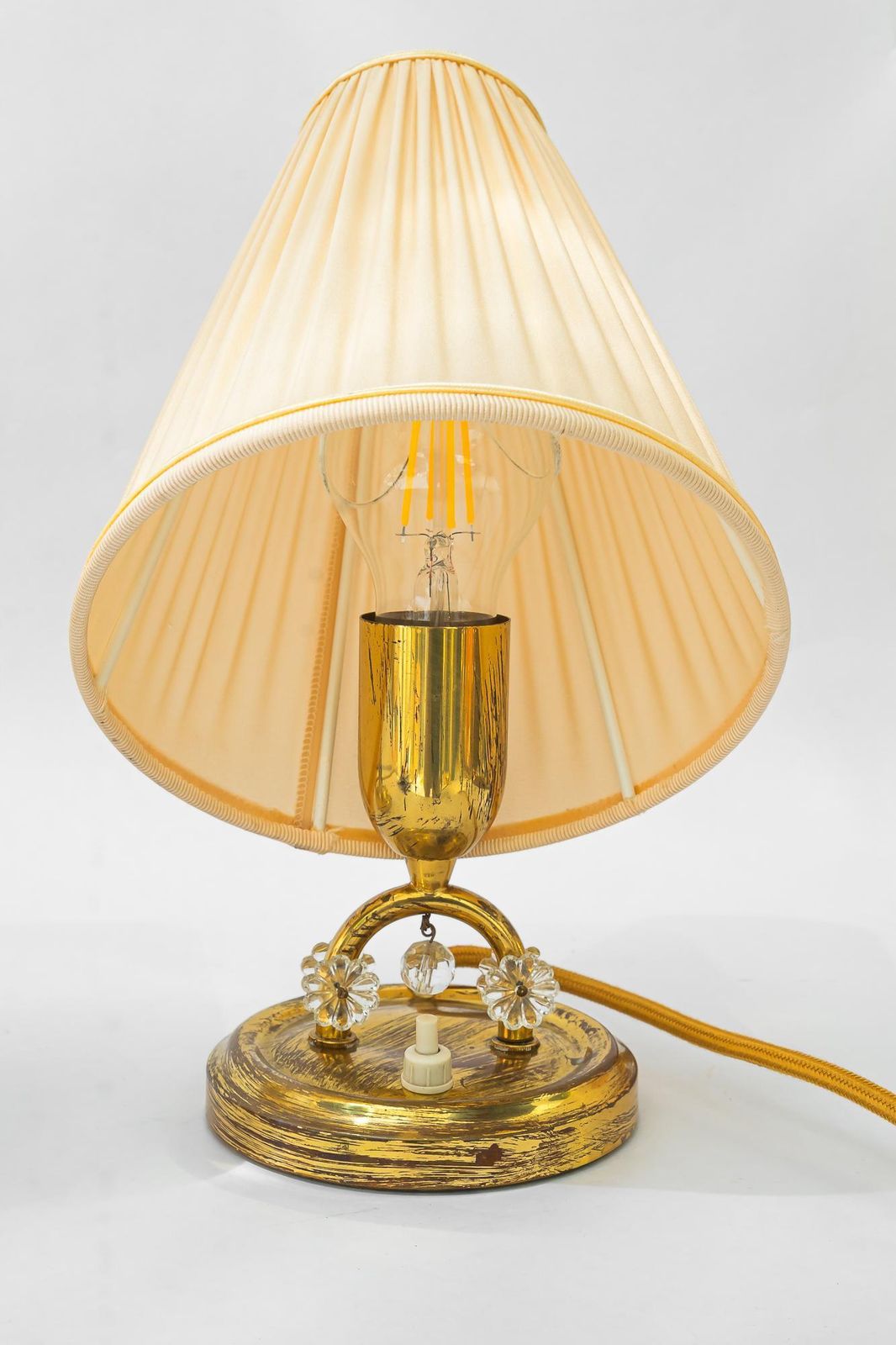 2x Rupert Nikoll Table Lamps With Fabric Shades Vienna Around 1960s photo vintage
