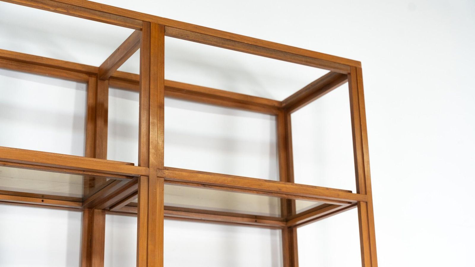 Mid Century Modern Shelves, Wood And Glass photo Furniture
