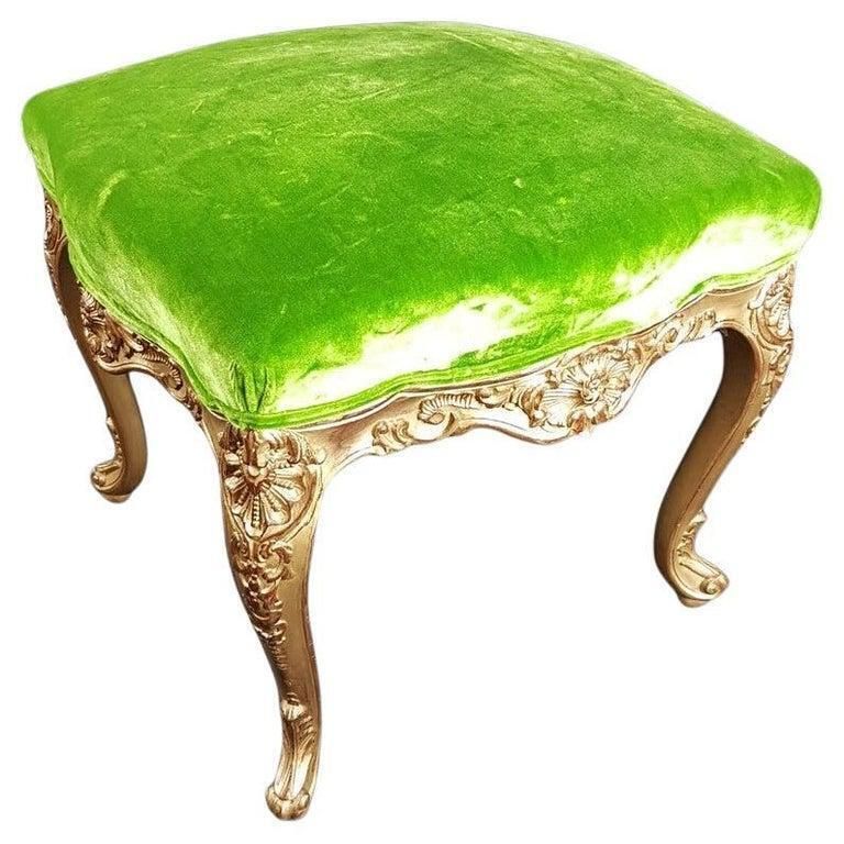 Pair Of Louis XV Style Stools In Gilded Wood, Early 20th photo furniture