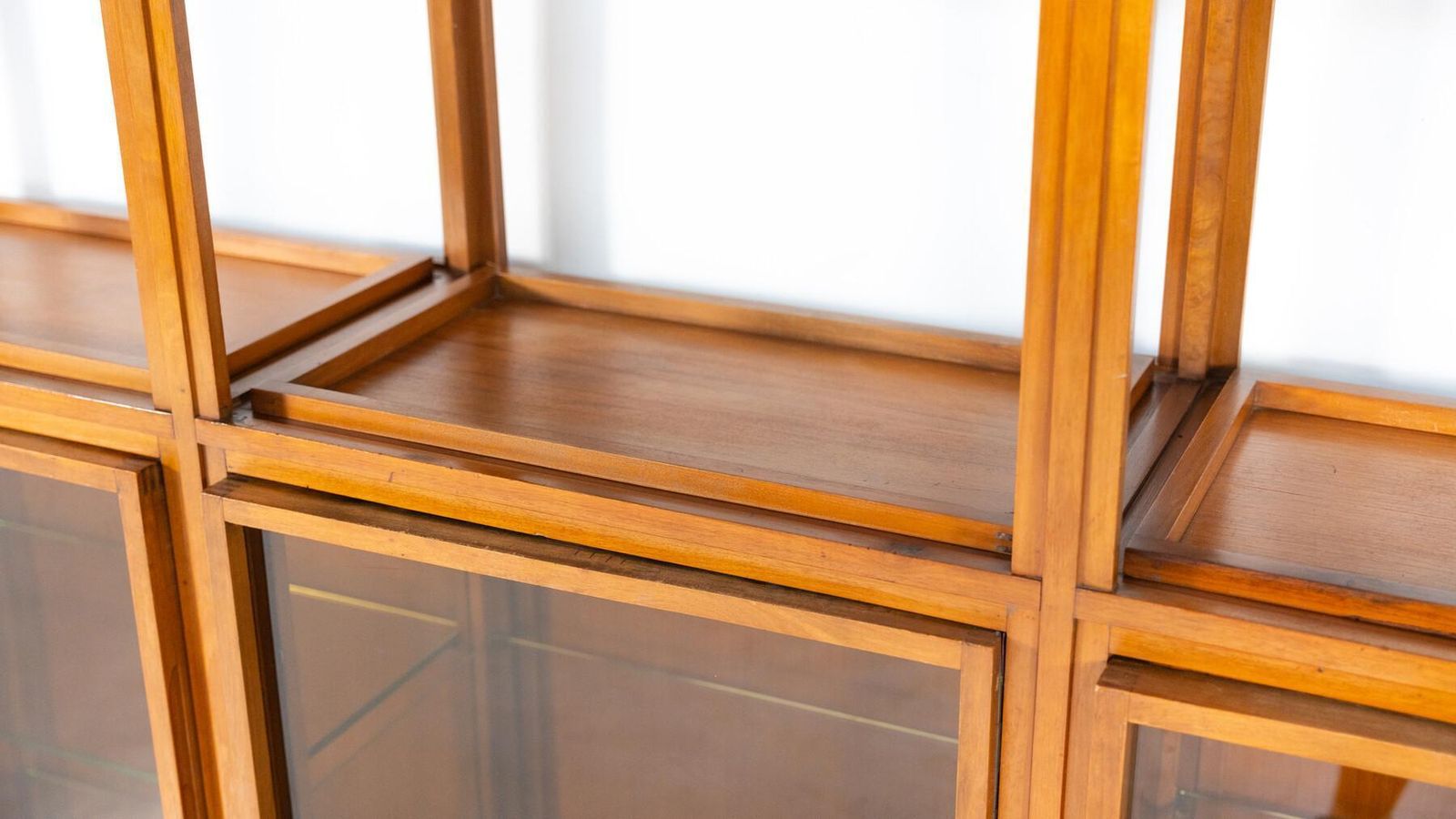 Mid Century Modern Shelves, Wood And Glass photo 6689.0