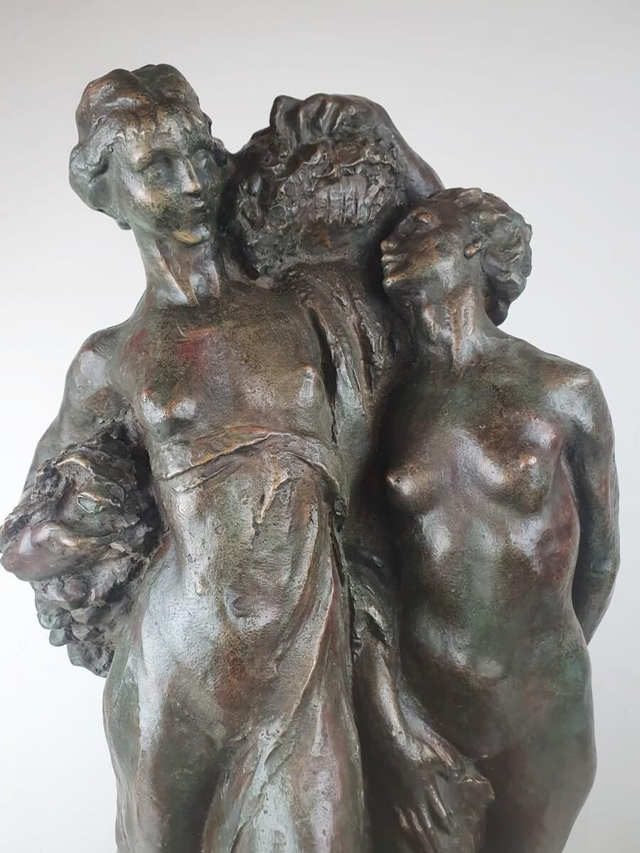 Jos De Decker, Bronze With Green Patina "Allegory Of Spring" photo for sale