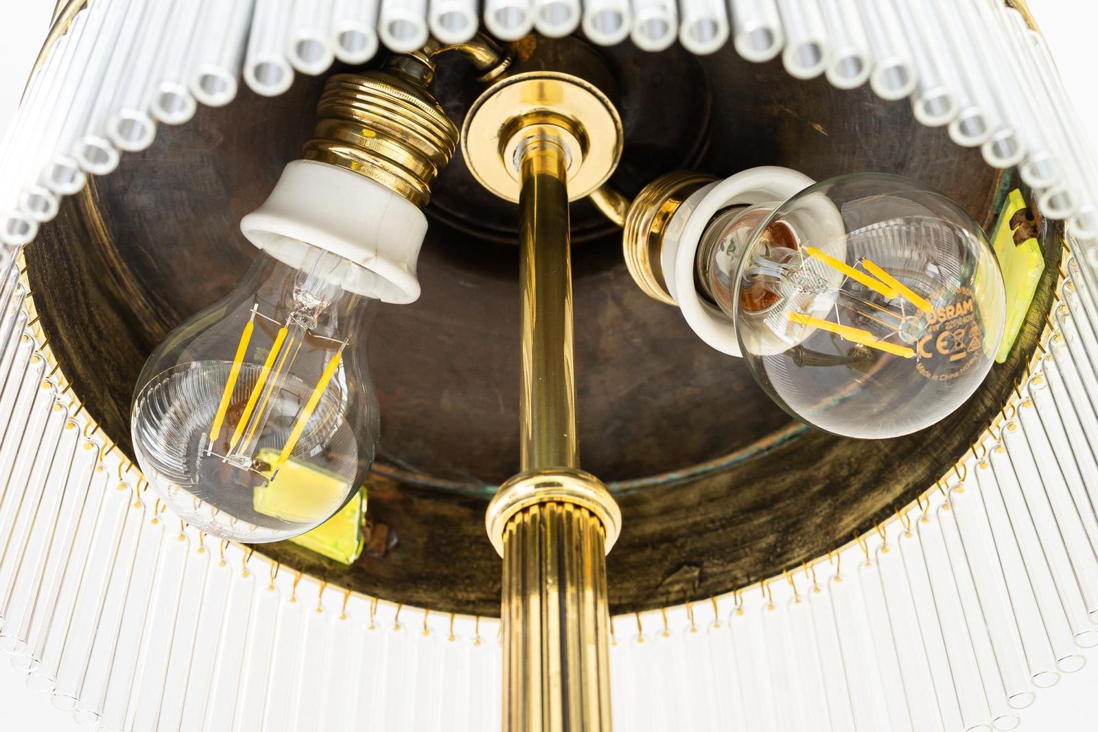 Art Deco Table Lamp With Orig. Opaline Glass Stones Vienna Around 1920s photo buy