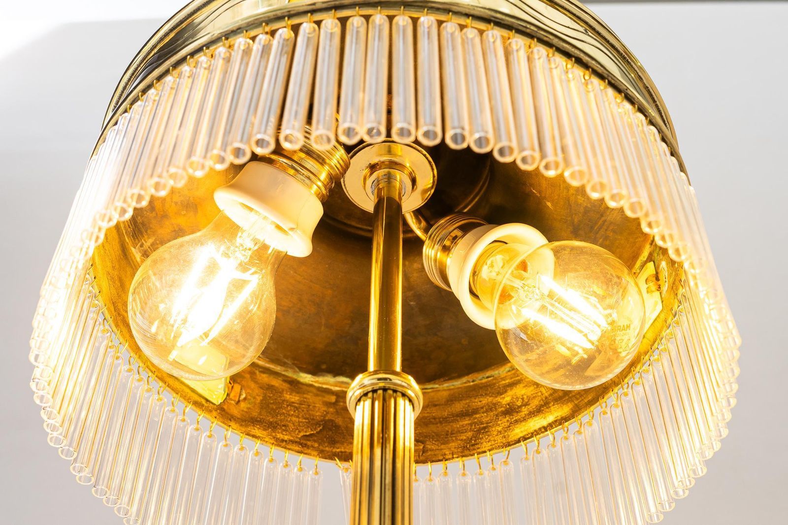 photo for sale Art Deco Table Lamp With Orig. Opaline Glass Stones Vienna Around 1920s