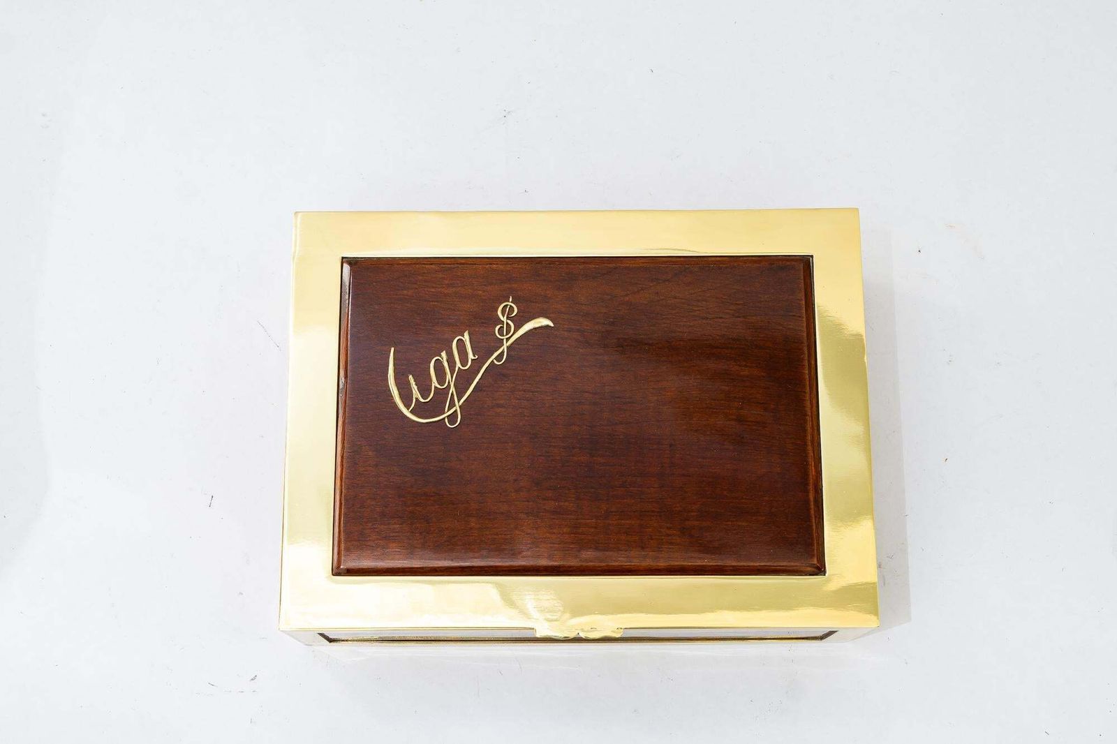 Big Art Deco Jewelry Box Brass And Wood Around 1920s photo Home Decor