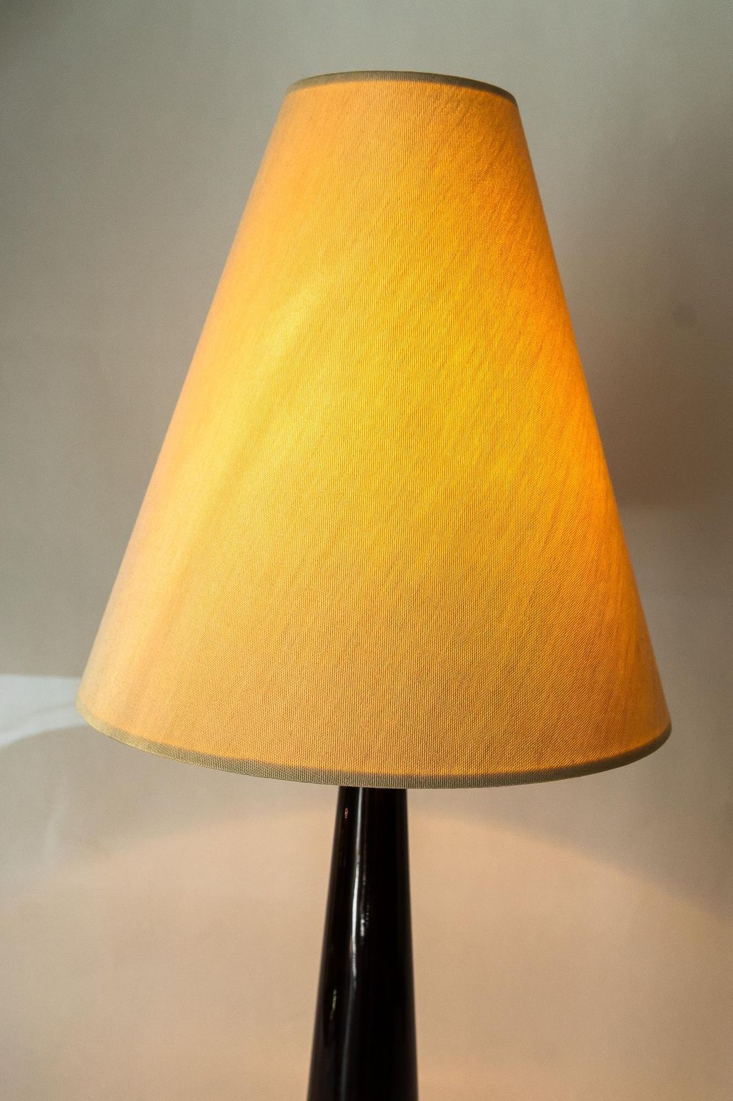 Big Art Deco Wood Table Lamp With Fabric Shade Vienna Around 1920s photo vintage