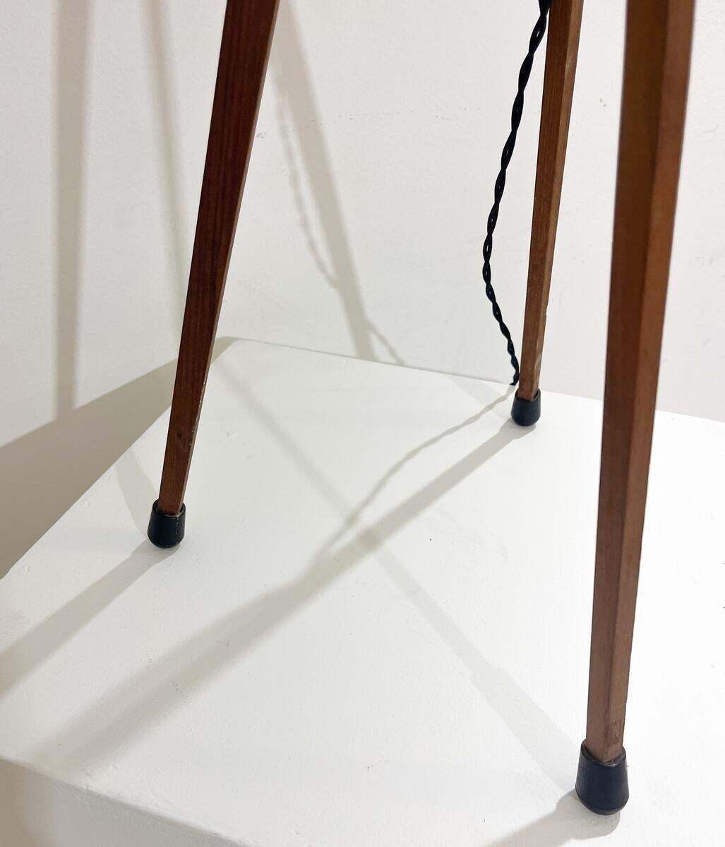 Mid Century Floor Lamp With A Wood Tripod Base, 1970s photo 1434.0