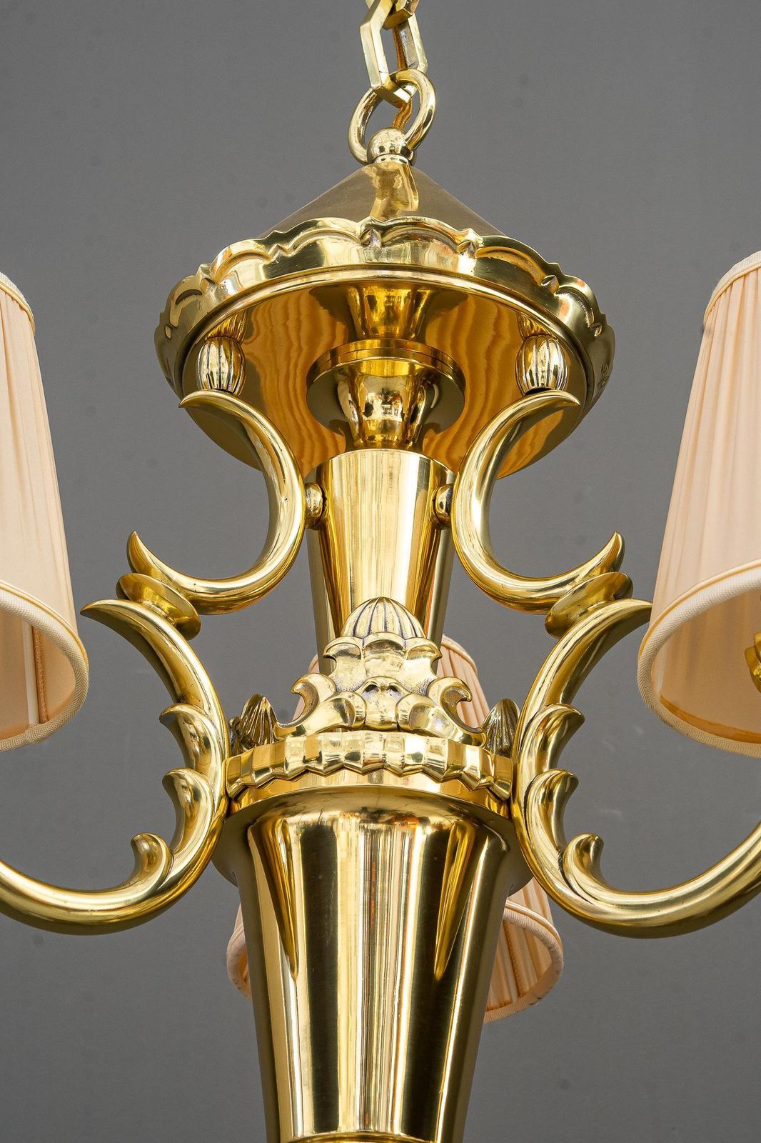 Art Deco Chandelier With Fabric Shades Vienna Around 1920s photo buy
