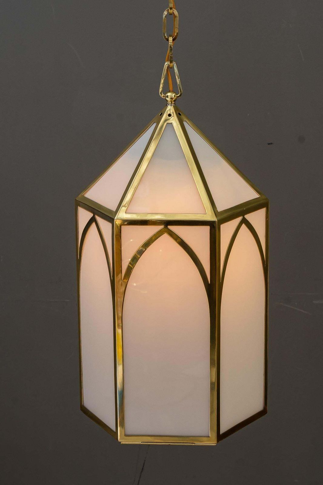 photo furniture Big Art Deco Lantern With Original Antique Opal Glass Shades Vienna Around 1920
