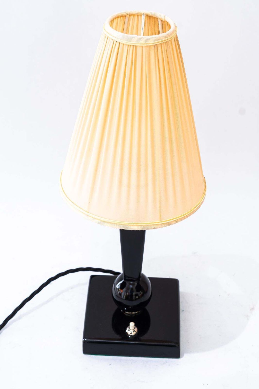 Art Deco Wood Table Lamp With Fabric Shade Vienna Around 1920s photo 303.0