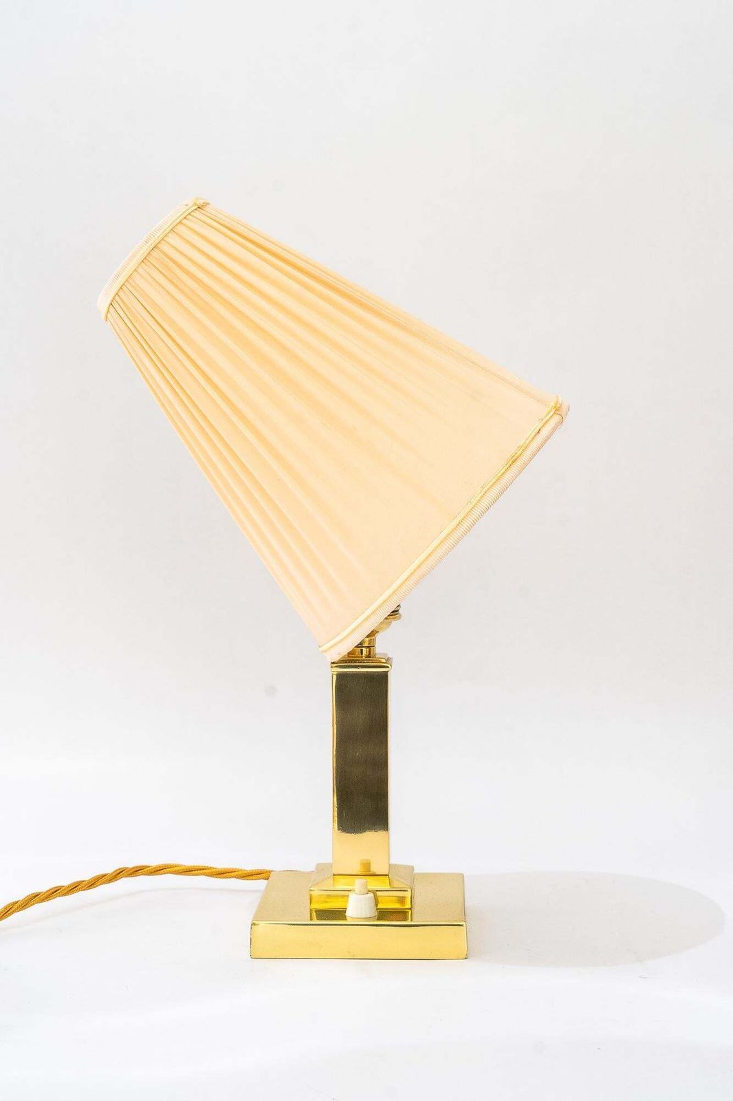 Art Deco Brass Table Lamp With Fabric Shade Vienna Around 1920s photo buy