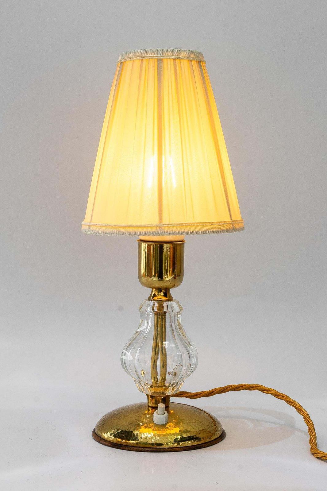 Bakalowits Glass Table Lamp With Fabric Shade Vienna Around 1950s photo Lighting