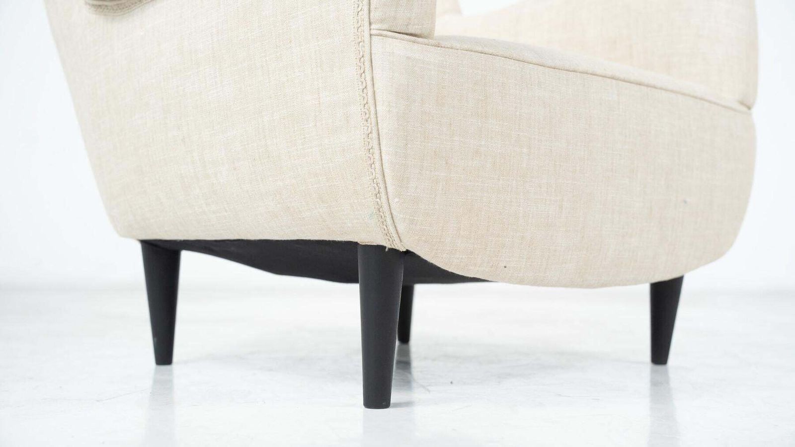 Furniture Pair Of Mid Century Italian Armchairs, Italy, 1960s   New Upholstery photo