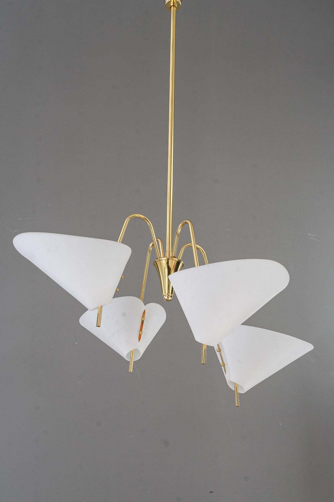 Rupert Nikoll Chandelier With Lucite Shades Vienna Around 1960s photo vintage