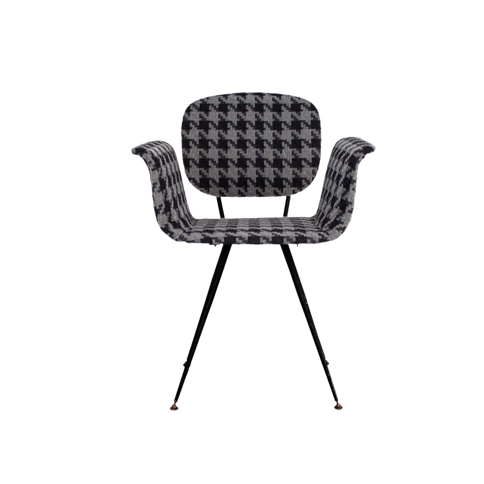 Mid Century Armchair In Houndstooth Fabric, Italy, 1950 photo furniture
