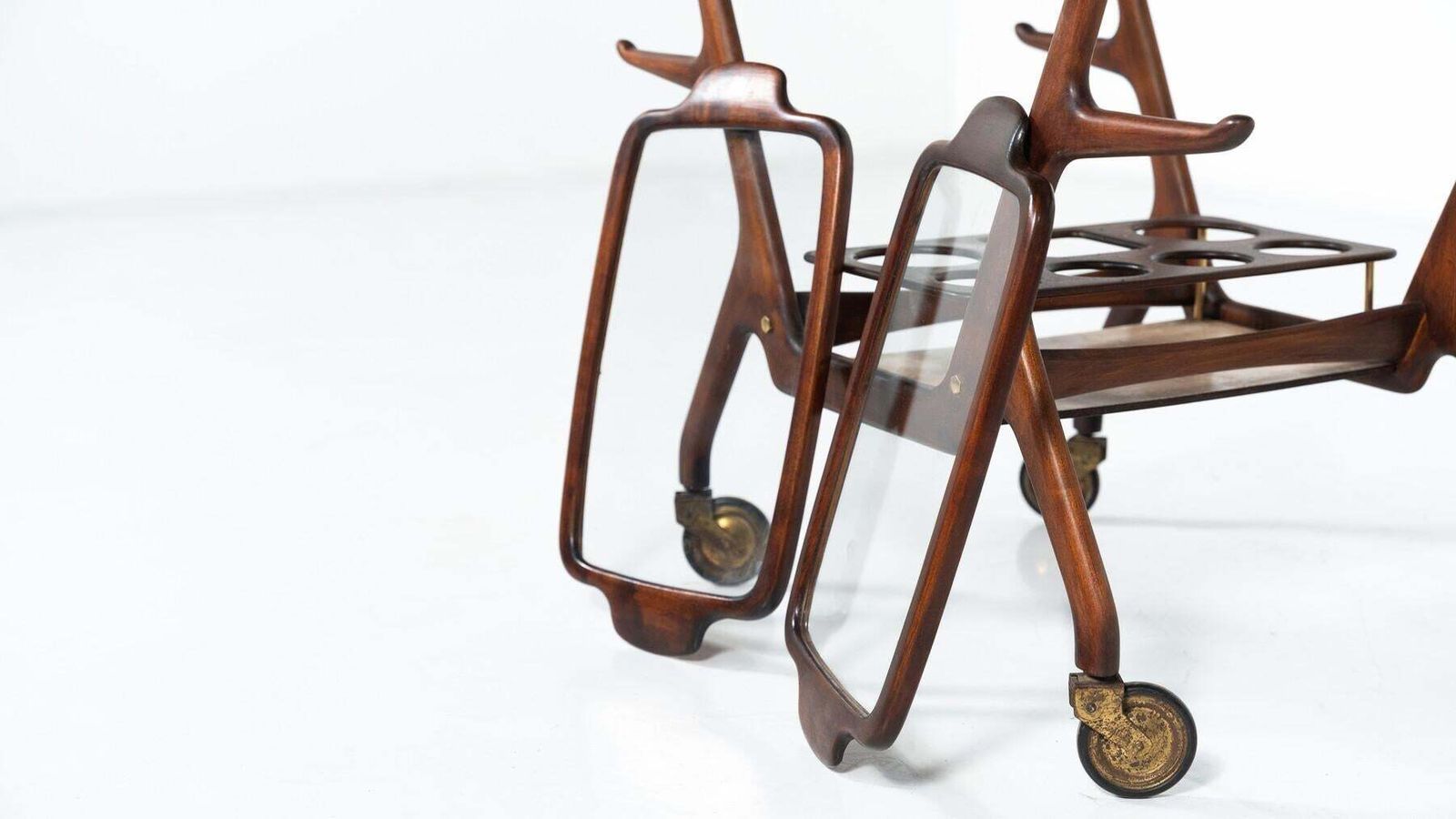 Furniture Mid Century Modern Dry Bar/ Trolley By Cesare Lacca, Italy, 1950s photo
