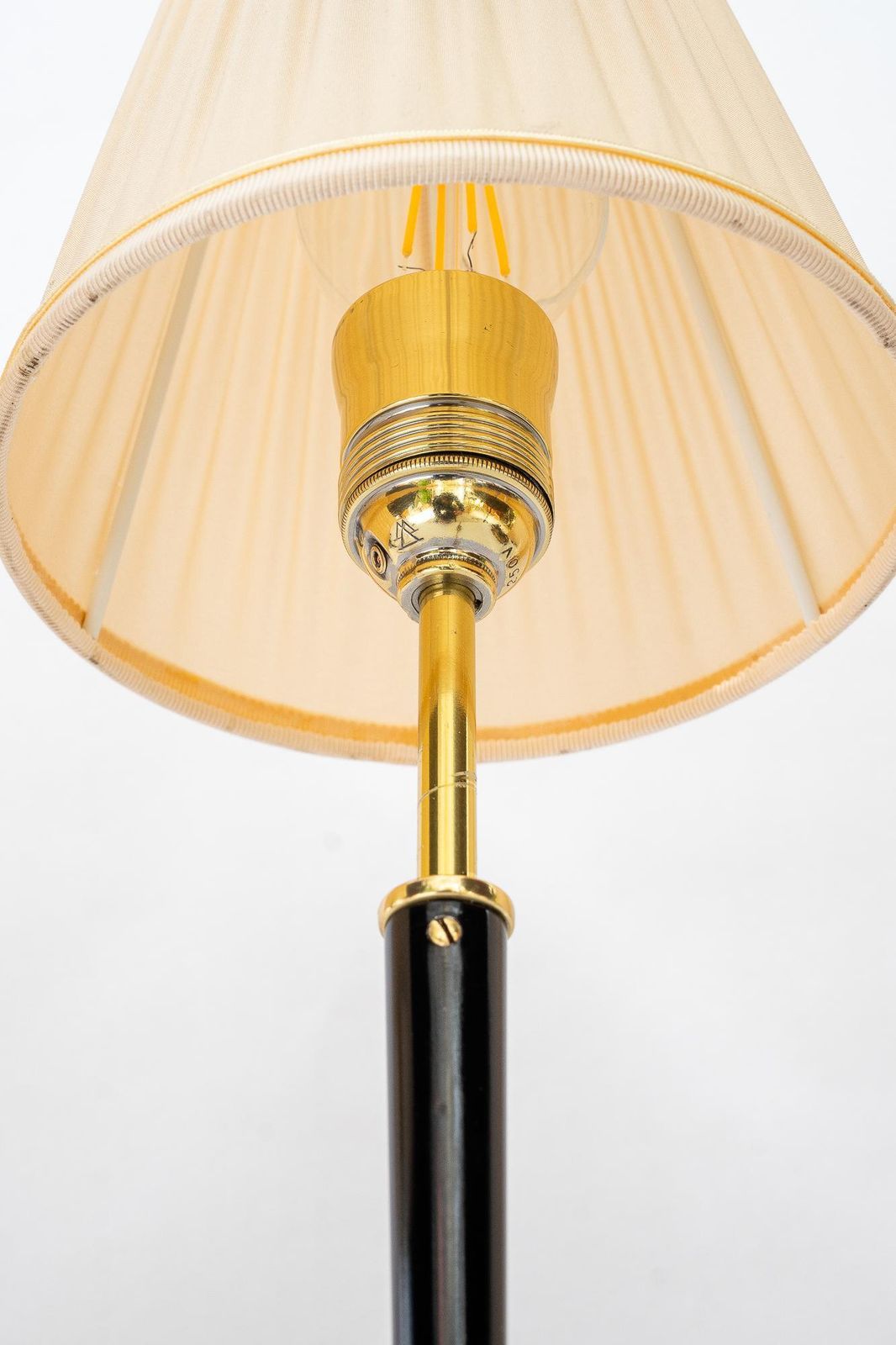 2 Hight Adjustable J.T.Kalmar Table Lamps With Fabric Shades Vienna Around 1950s photo vinterior