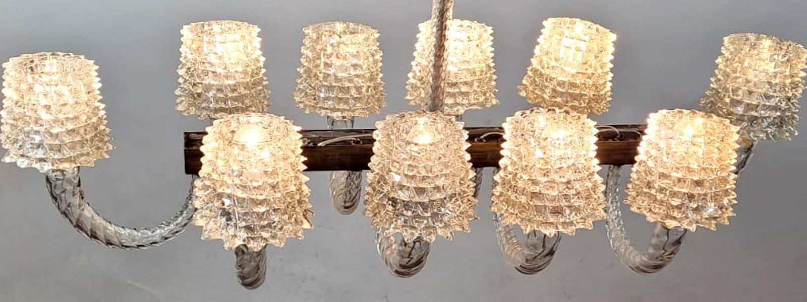 Rostrato Glass Chandelier By Ercole Barovier, Italy, 1940s photo buy