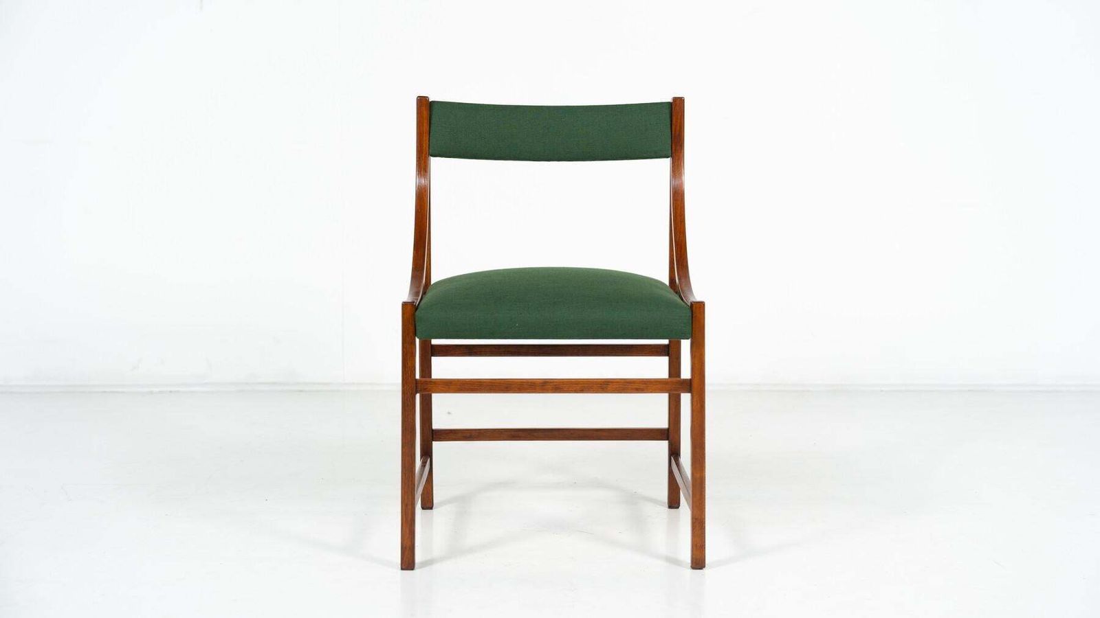 4367.0 Mid Century Modern Set Of 6 Armchairs, Wood And Fabric, Italy, 1960s photo