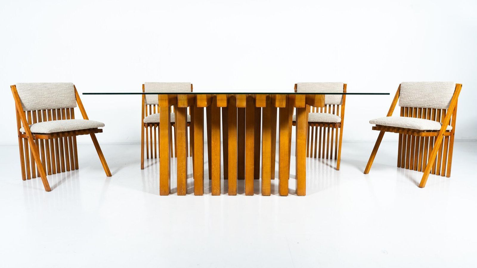 photo buy Mid Century Modern Dining Table Set " Millepiedi" By Tito Pinori, 1970s