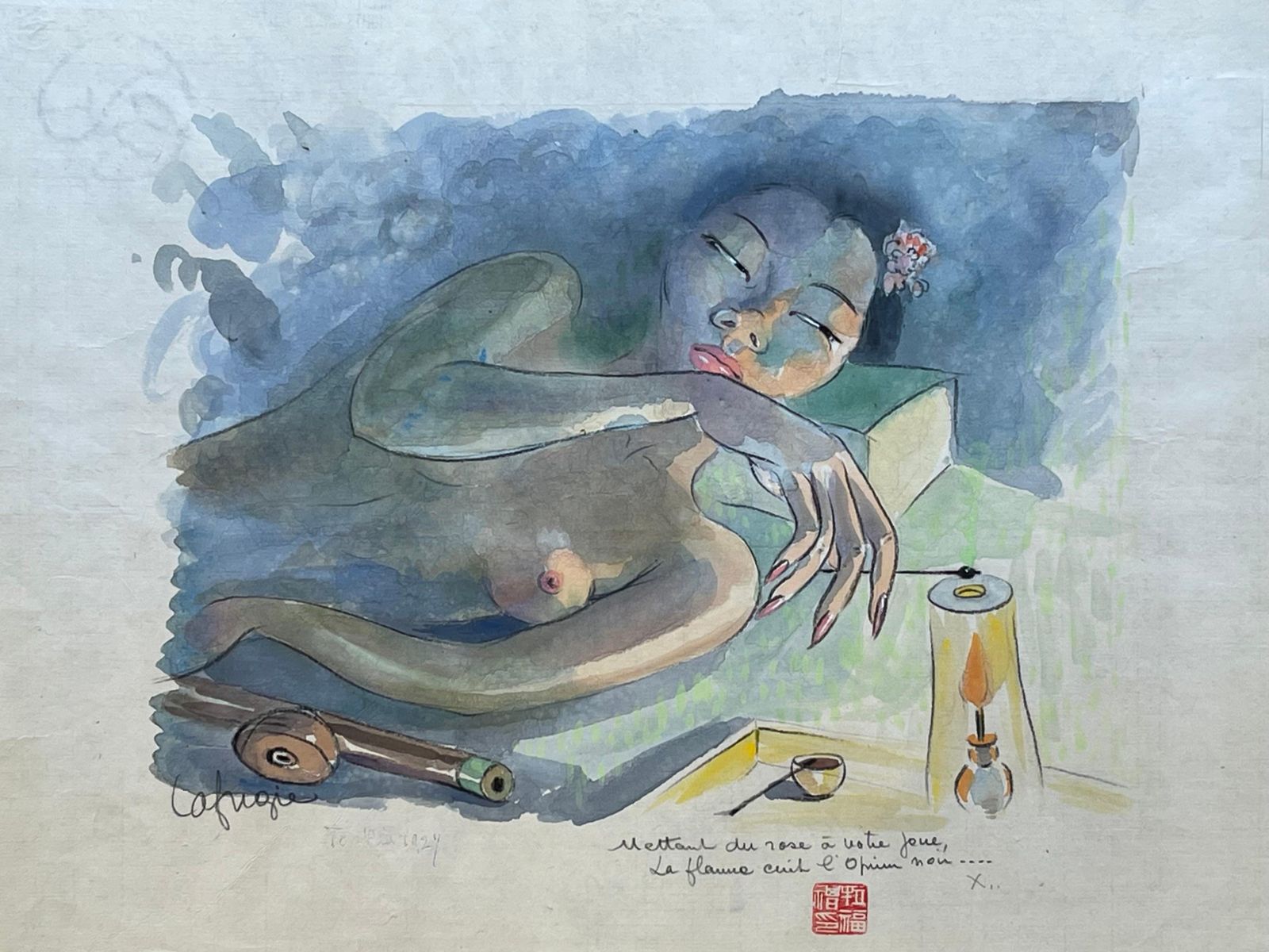 Léa Lafugie"The Opium Smoker", Léa Lafugie (1890 1972)1929 photo furniture