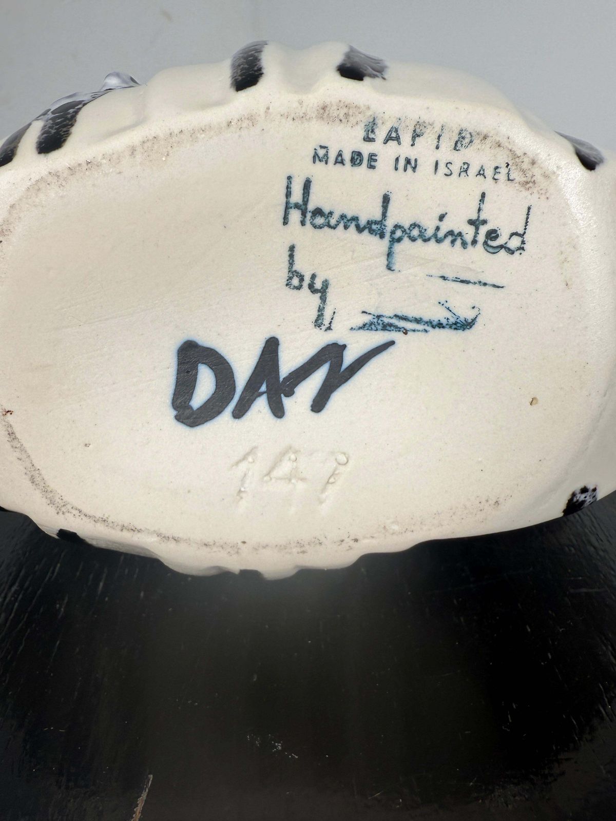 photo vinterior Lapid Pottery Hand Painted Ceramic Vase, Mid Century Israël 1970