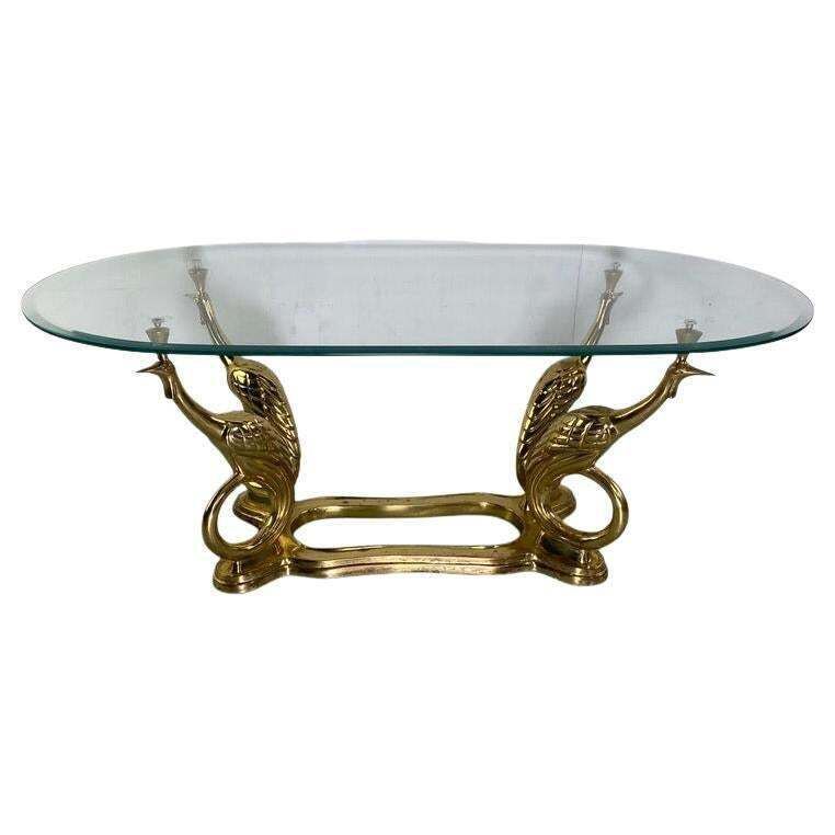 Elegant Peacock Brass Coffee Table Maison Charles Style  France photo furniture
