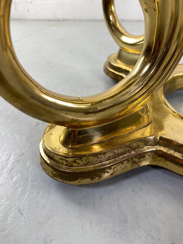 photo furniture Elegant Peacock Brass Coffee Table Maison Charles Style  France