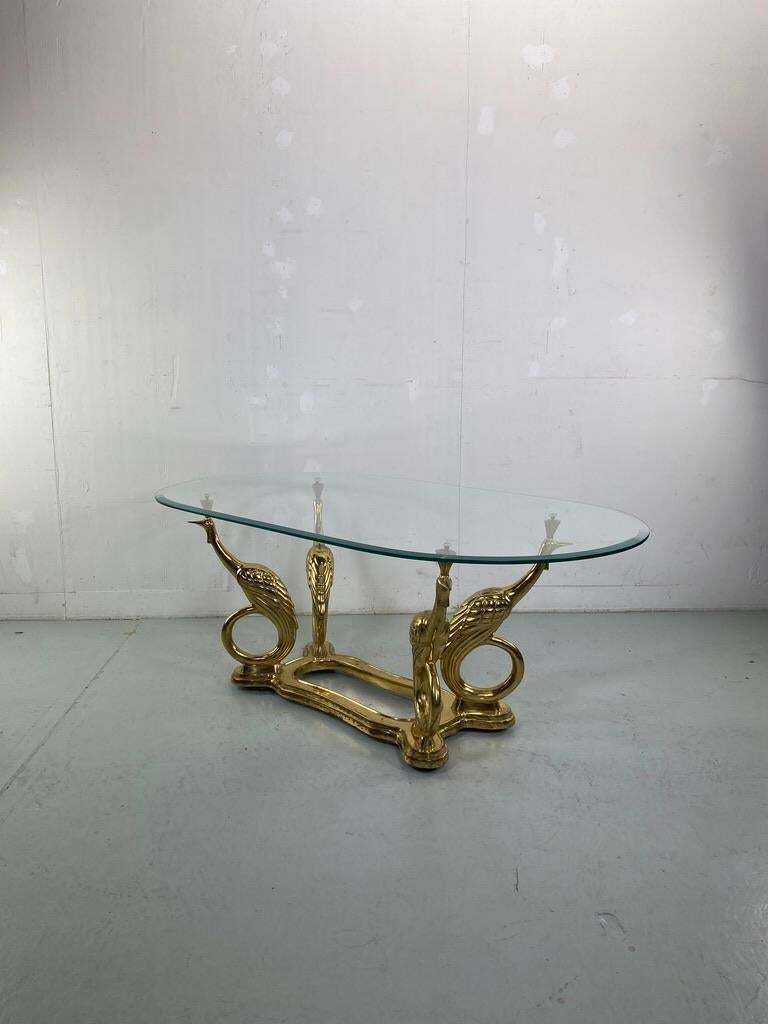 Furniture Elegant Peacock Brass Coffee Table Maison Charles Style  France photo