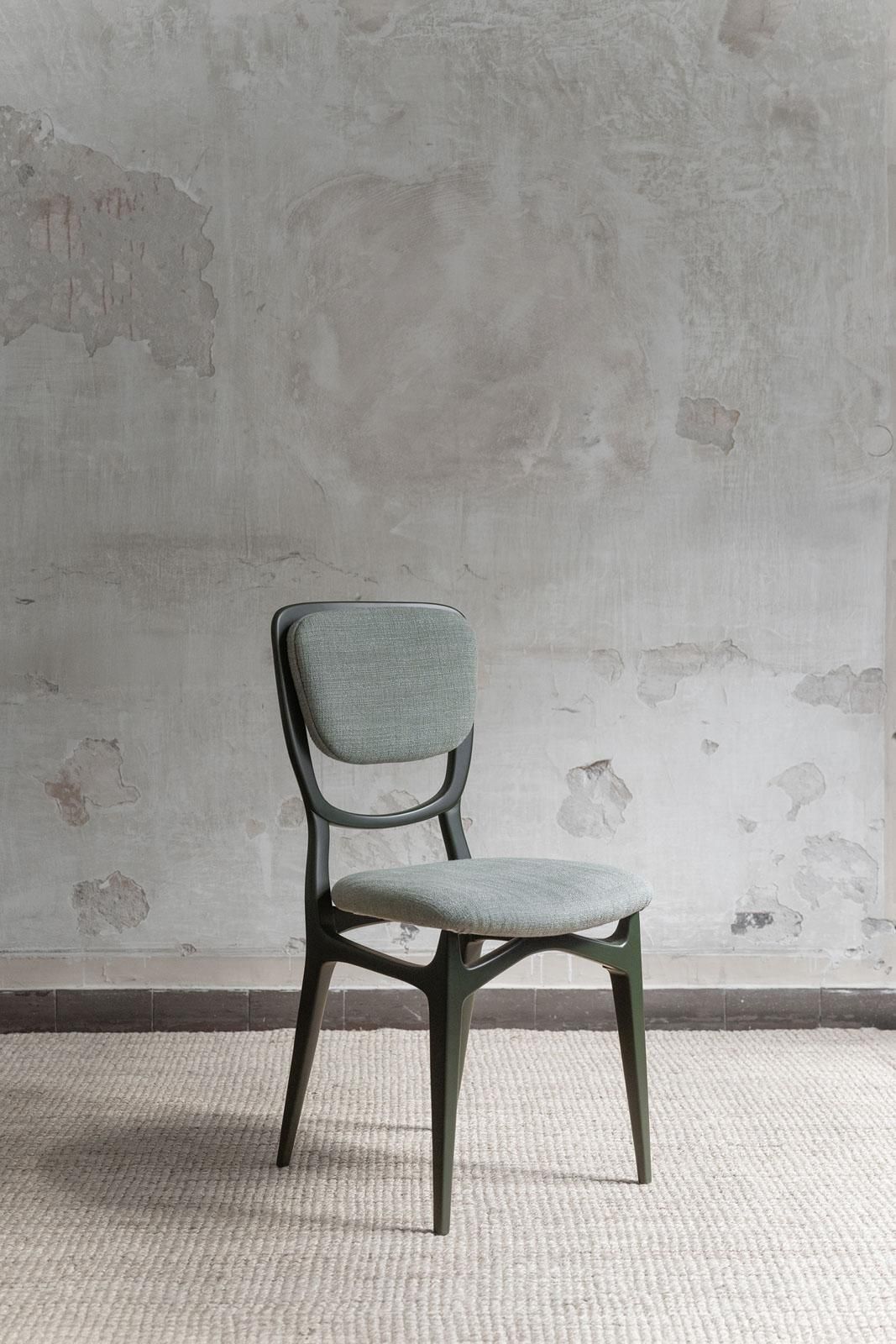Set Of Seven Chairs With Lacquered Wood Frame, Upholstered In Dedar Fabric photo 4246.0