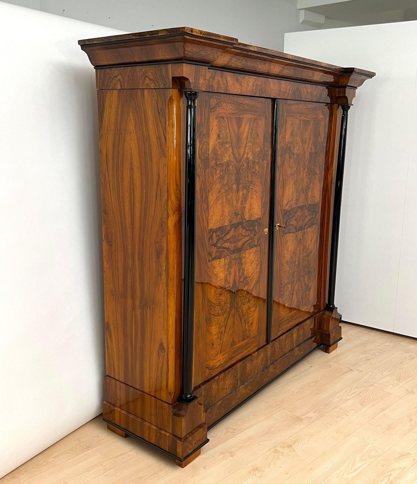 Biedermeier Armoire, Walnut Veneer, South Germany Circa 1820 photo furniture